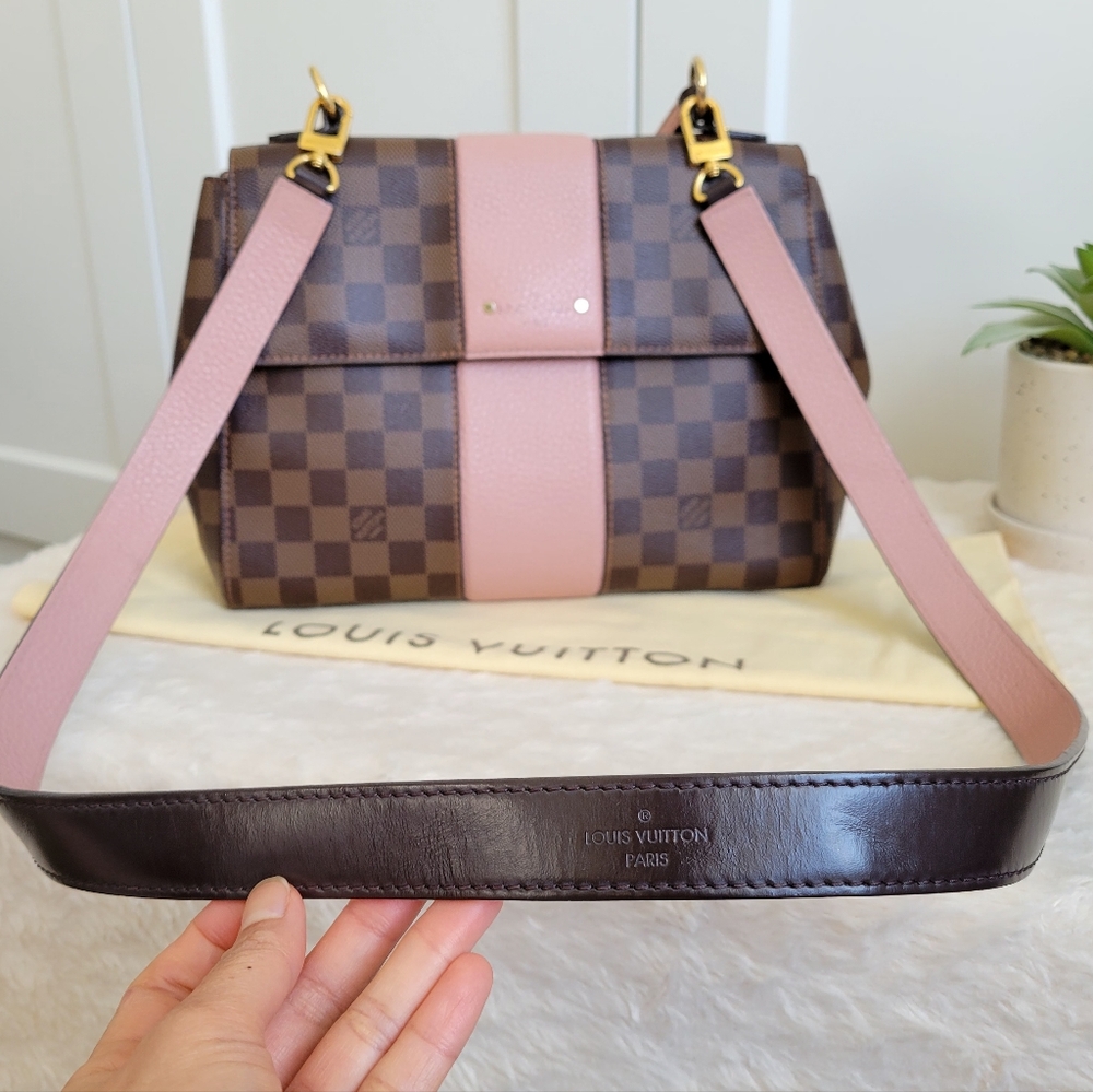 💕BEAUTIFUL Crossbody Louis Vuitton Bond Street MM Damier Ebene Rose Ballerine - Picture 3 of 16